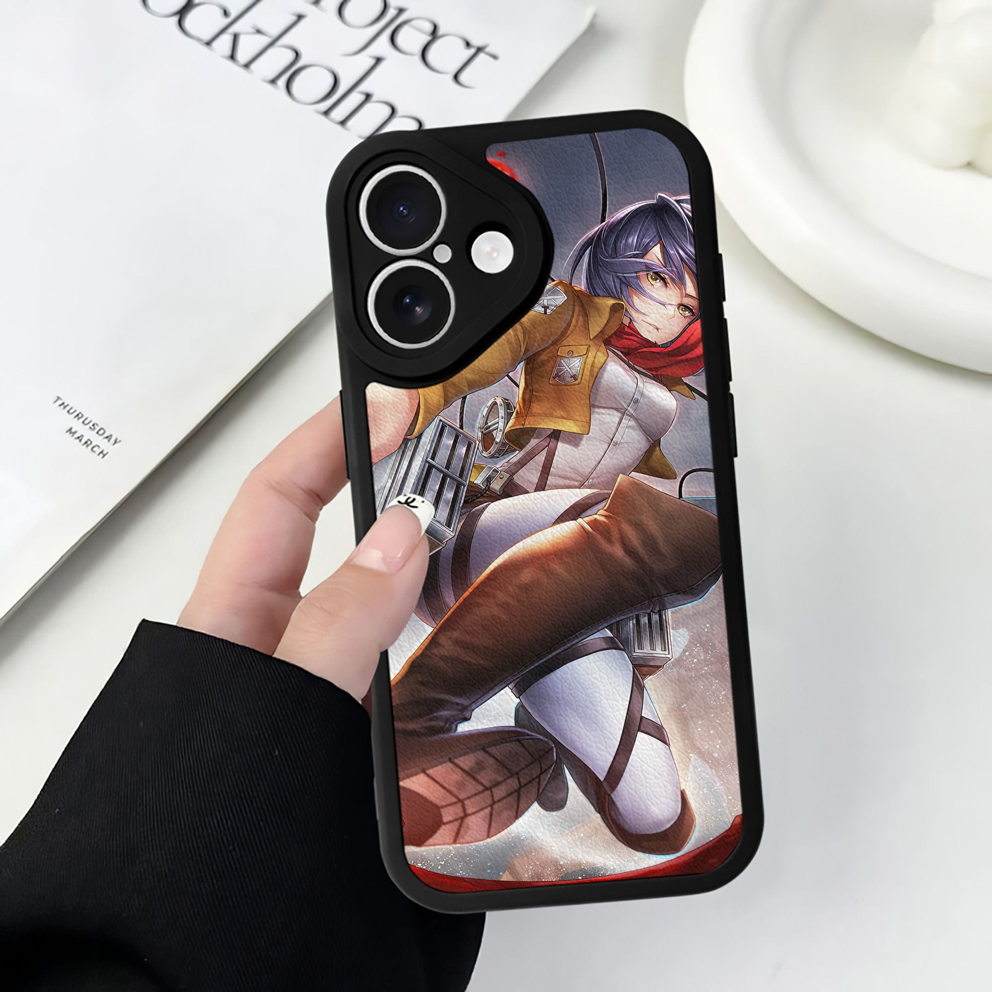 （画像用） 進撃の巨人 Attack on Titan 【iPhone 16シリーズ対応】シリコンスマホケース（レザー調） 材質：シリコン